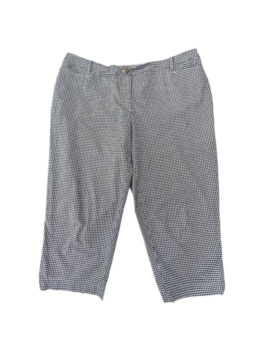Talbots Perfect Skimmers Blue White Gingham Crop Pants Size 20W Casual Summer